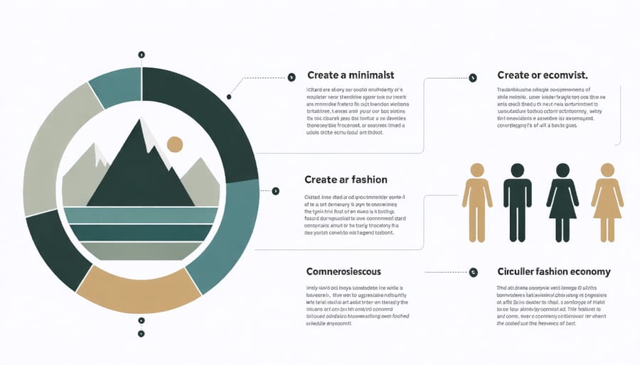 Infographic showing the stages of circular fashion, from design to recycling