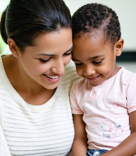 Parent actively listening to child in a welcoming home setting, demonstrating confident parenting techniques through positive discipline, engagement, and nurturing support.