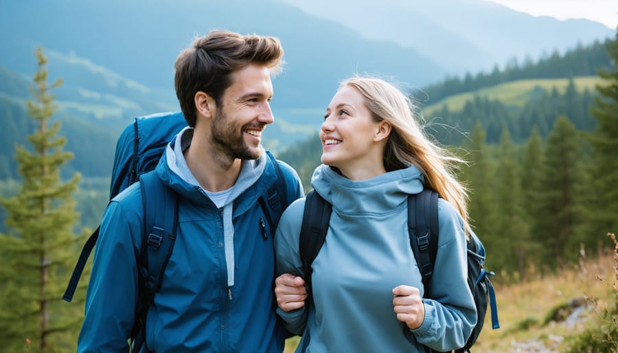 Couple spending meaningful time together on a nature hike