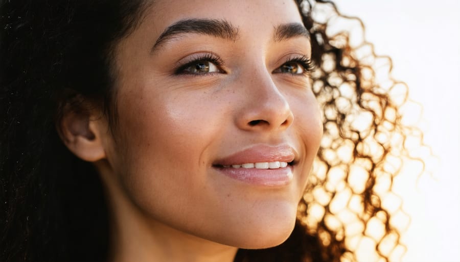 Portrait showcasing radiant, even-toned skin achievable through personalized skincare