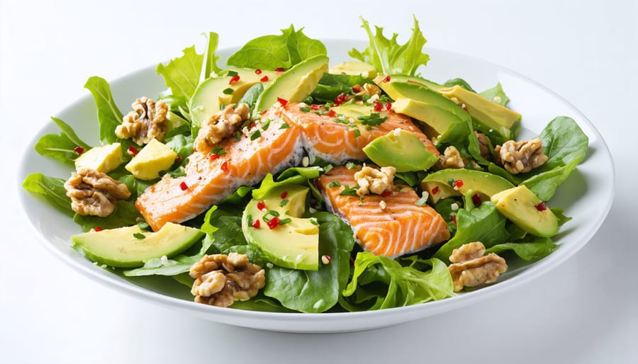 Nutritious salmon salad featuring omega-3 rich ingredients