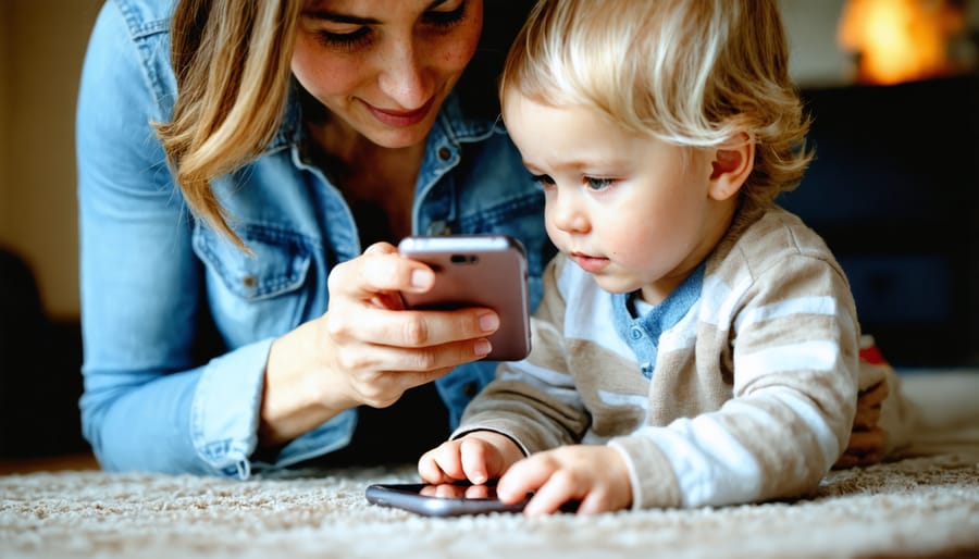 Parent setting aside digital distractions to engage with their child