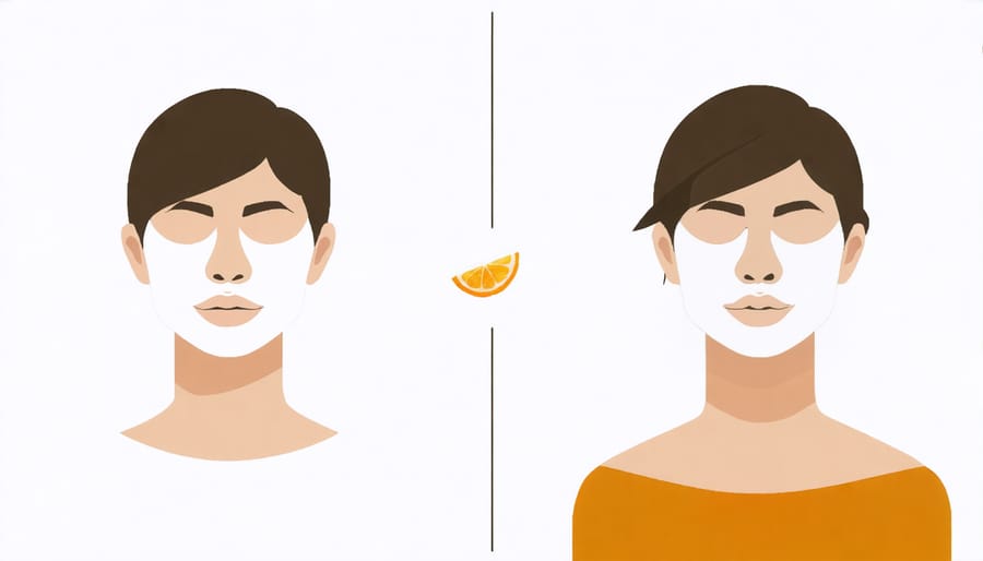 Infographic showing an AM and PM skincare routine with retinol and vitamin C