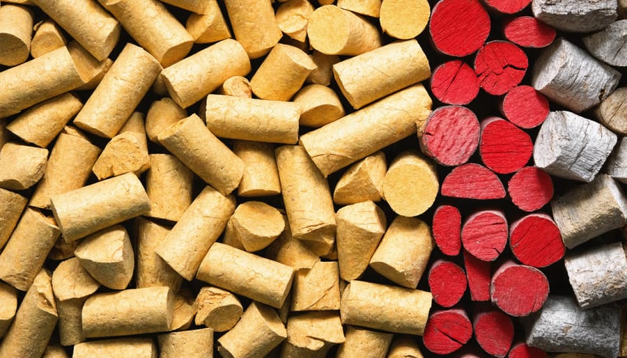 Variety of flavored wood pellets for smoking meats