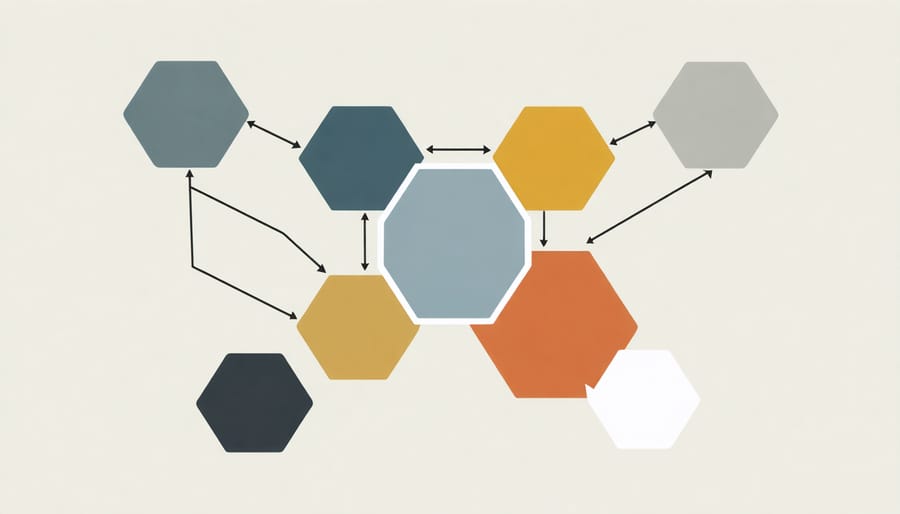 Circular diagram illustrating the six core elements of Integrative Life Planning theory and their relationships