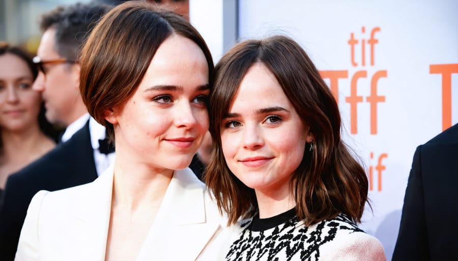 Ellen Page and Samantha Thomas walking the red carpet together at Toronto International Film Festival