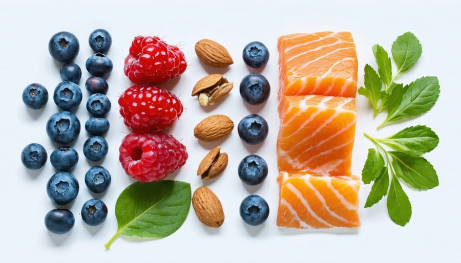 Collection of nutrient-rich foods known for promoting skin health and natural beauty