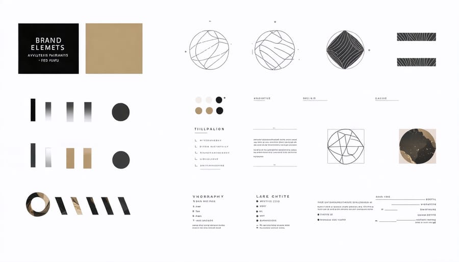 Digital brand identity elements showing cohesive design system