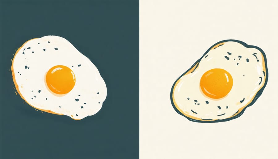 Side-by-side comparison showing chaotic breakfast routine versus peaceful, mindful morning meal