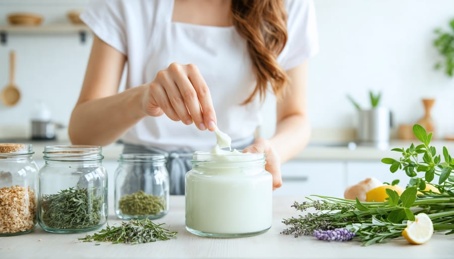 Step-by-step preparation of homemade natural skincare product