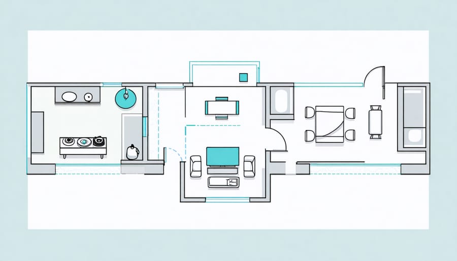 Illustrated home floor plan showing designated screen-free zones