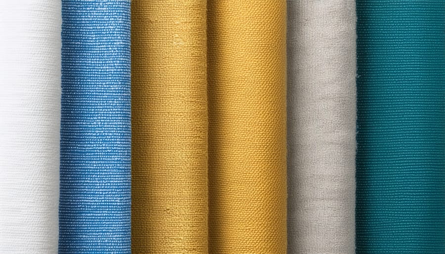 Collection of sensory-friendly fabric samples with different textures and properties