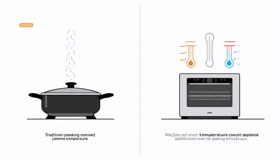 Side-by-side comparison of cooking results: traditional versus smart appliance methods