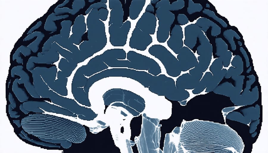 Colorful brain scan highlighting areas activated by comfort food