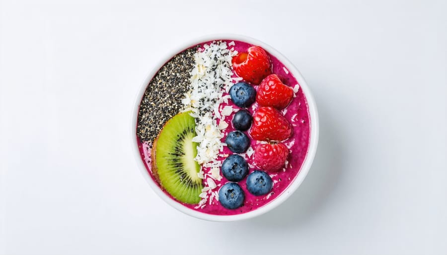 Nutritious breakfast smoothie bowl with skin-supporting ingredients