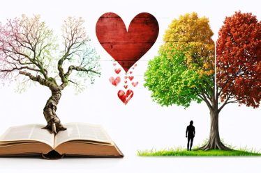 A collage representing modern parenting styles with symbols including an open book, a heart, a growing tree, and an interconnected web, illustrating the diversity and integration of these approaches.