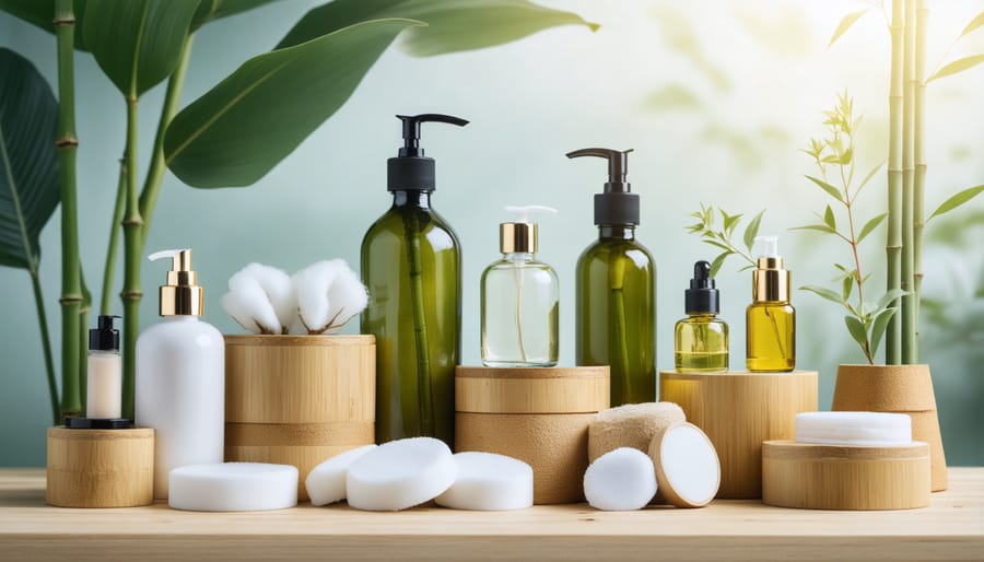 Sustainable beauty products and storage solutions made from eco-friendly materials