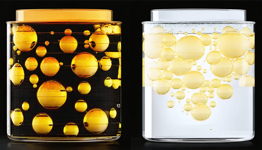Side-by-side comparison of fermentation activity at different temperatures, showing active bubbling at optimal temperature versus minimal activity at poor temperature