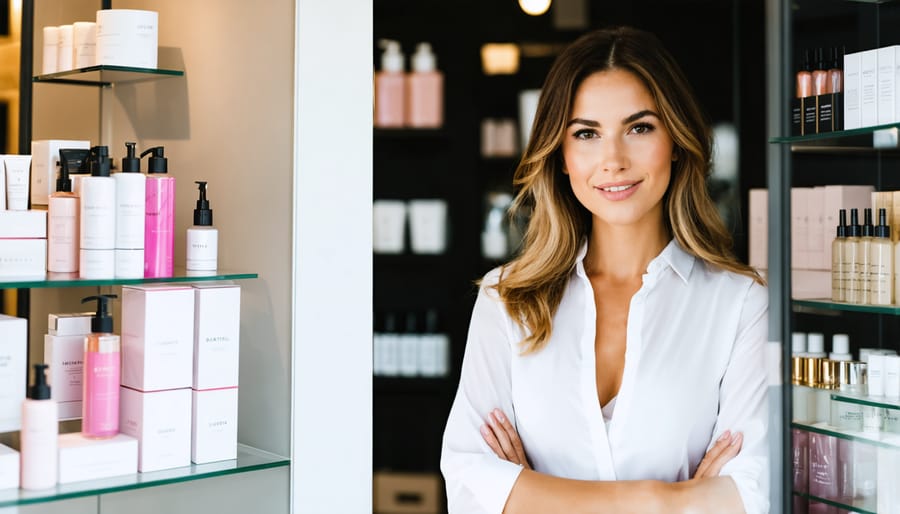 Before and after success story of a Zell program graduate's beauty business