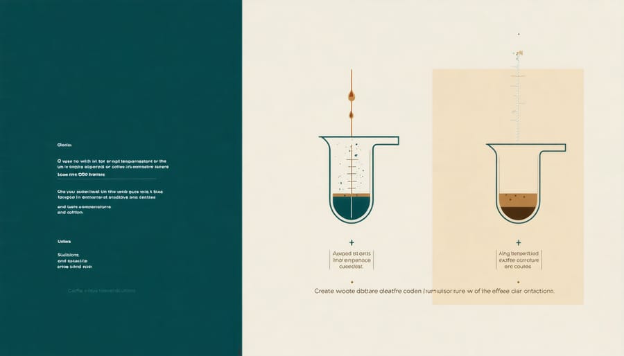 Temperature scale showing different extraction points for coffee compounds at various water temperatures