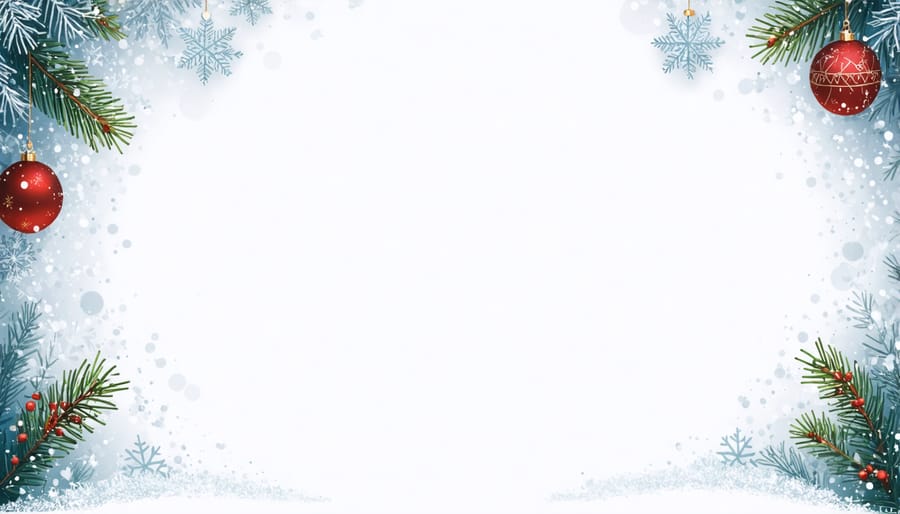 Digital holiday party invitation template with animated festive decorations