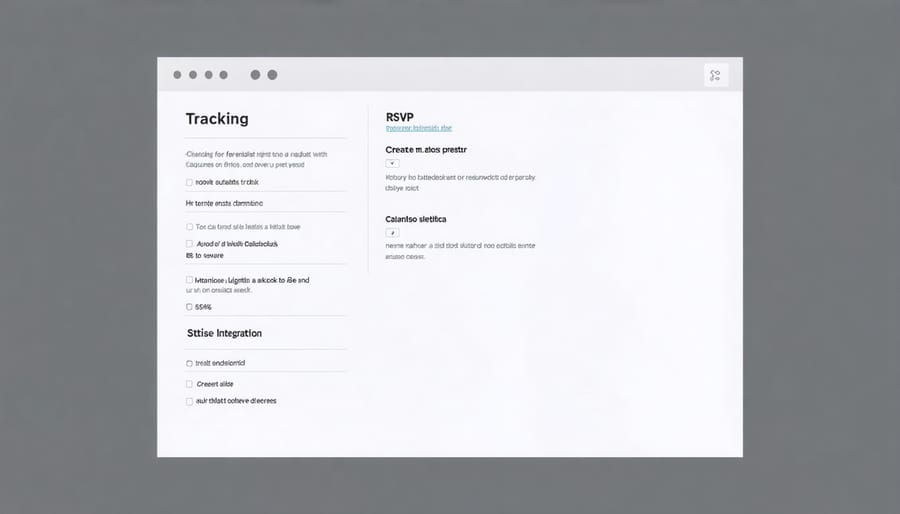 User interface of digital invitation platform displaying RSVP management tools