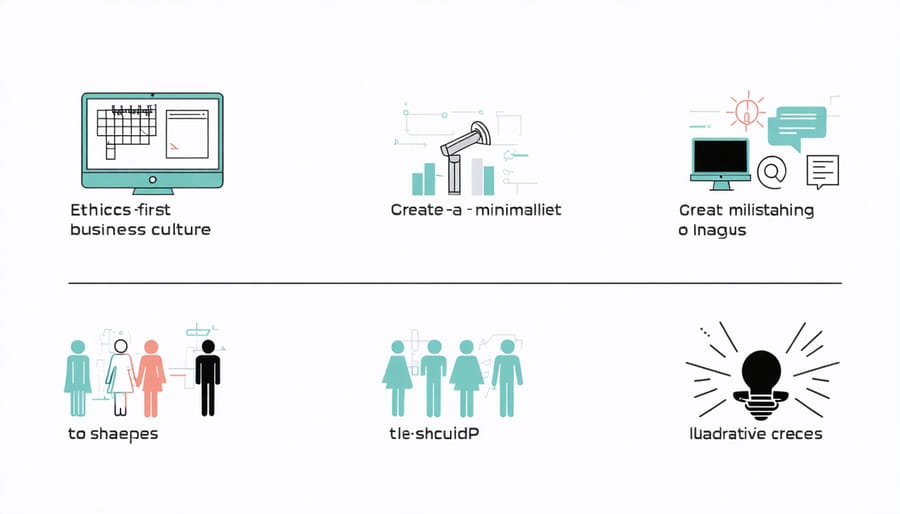 Visual diagram of core components in building an ethical business culture