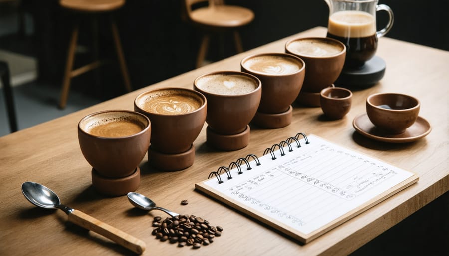 Basic home coffee tasting setup with essential equipment for beginners
