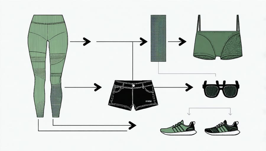 Production line showing recycled plastic bottles being converted into athletic wear fabric