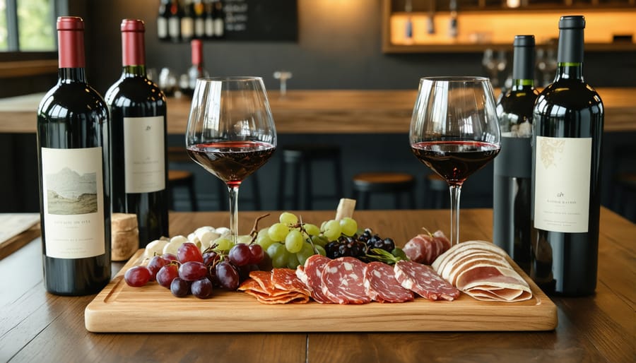 Belle Joli tasting room featuring sparkling wine flight and paired appetizers