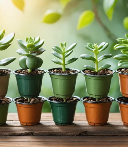 Used coffee pods repurposed into miniature succulent planters, office organizers, and herb seed starters, illustrating eco-friendly upcycling methods.