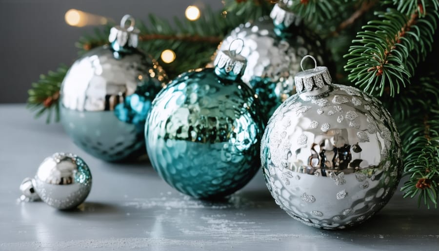 DIY mercury glass Christmas ornaments with an antique metallic finish