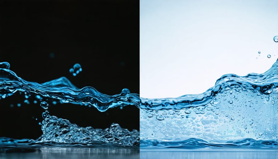 Side-by-side comparison of filtered and unfiltered water for coffee brewing