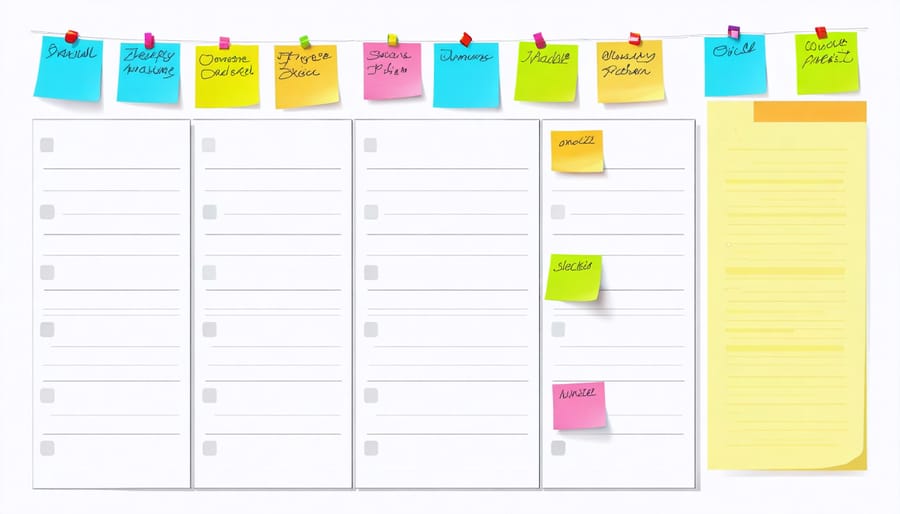 Weekly meal planning calendar showing adaptable meal choices and schedule