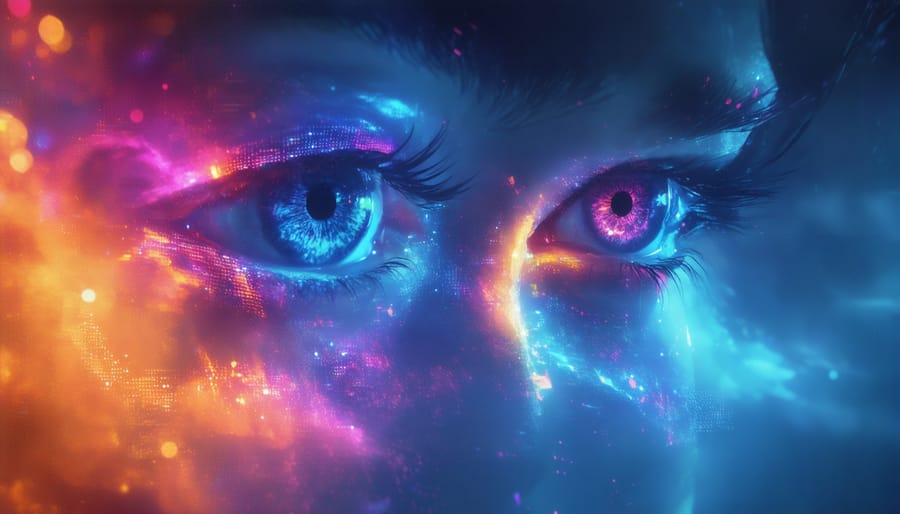 Abstract representation of digital messages becoming meaningful emotional connections