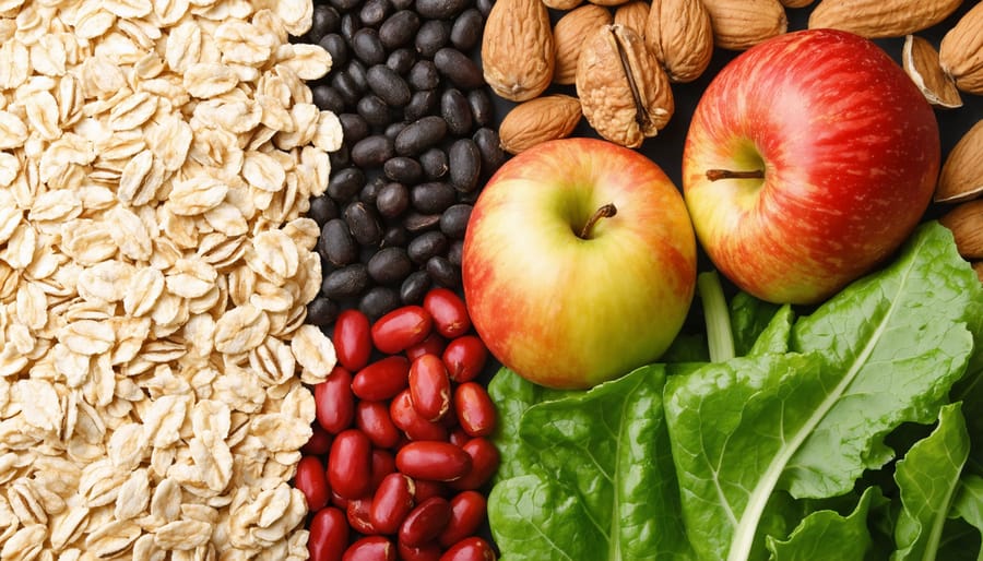 Comparison of soluble and insoluble fiber-rich foods arranged in two distinct groups