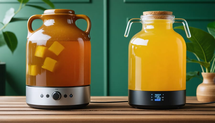 Traditional and modern kombucha brewing equipment comparison