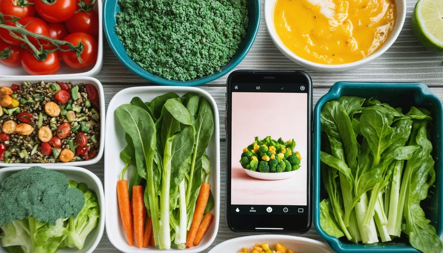 Millennial preparing Instagram-worthy vegan dishes in modern kitchen