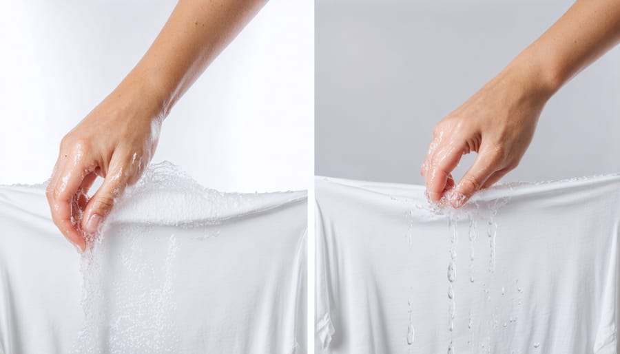 Visual guide demonstrating eco-friendly methods for washing and caring for rayon clothing