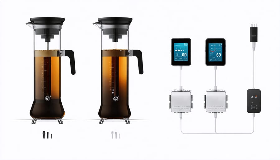 Smart temperature monitoring system for cold brew coffee transport with digital displays